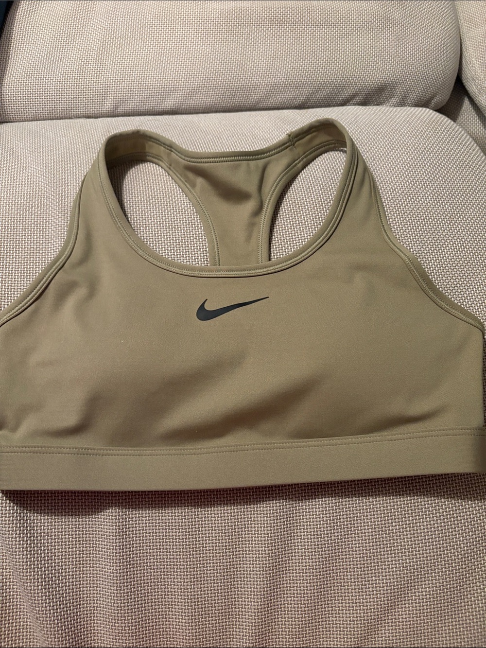 Nike Olive Green Swoosh Racerback Sports Bra